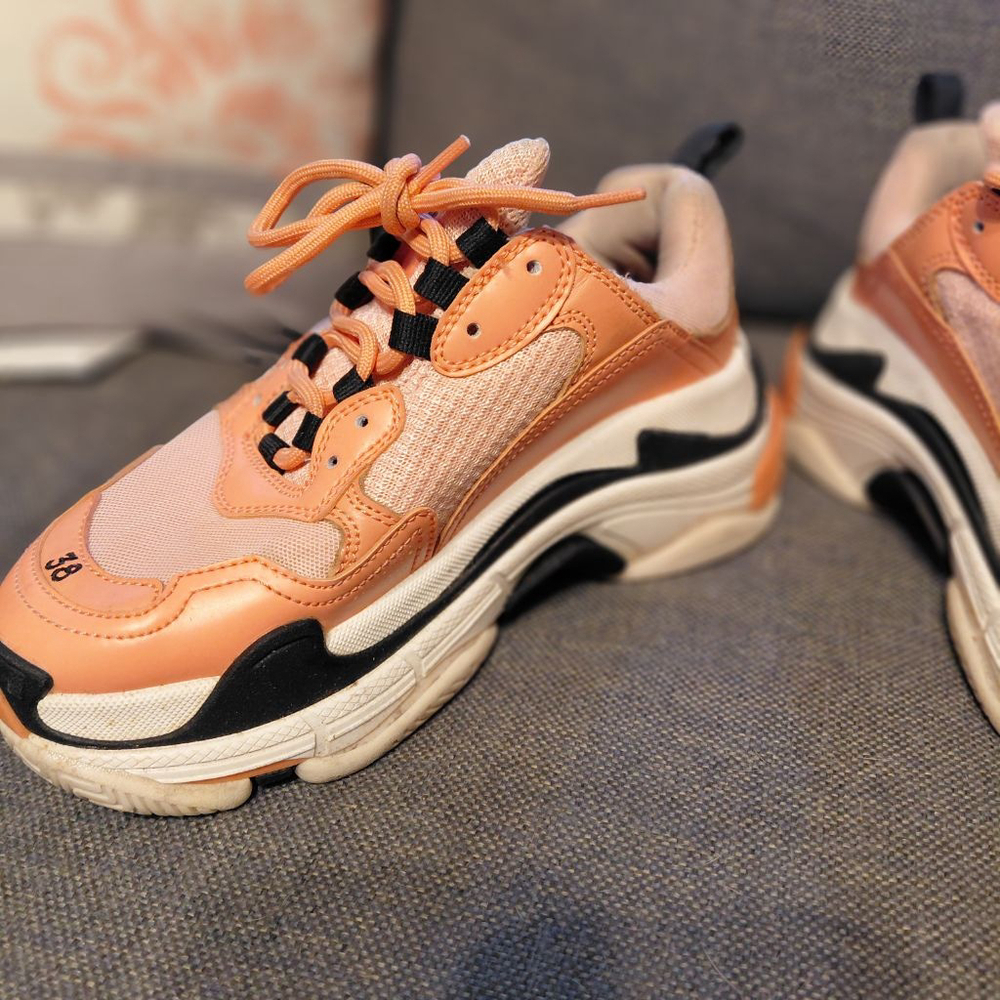 Women's Balenciaga Triple S Sneakers US 7.5 (EU 38) Orange Black White - Picture 7 of 9
